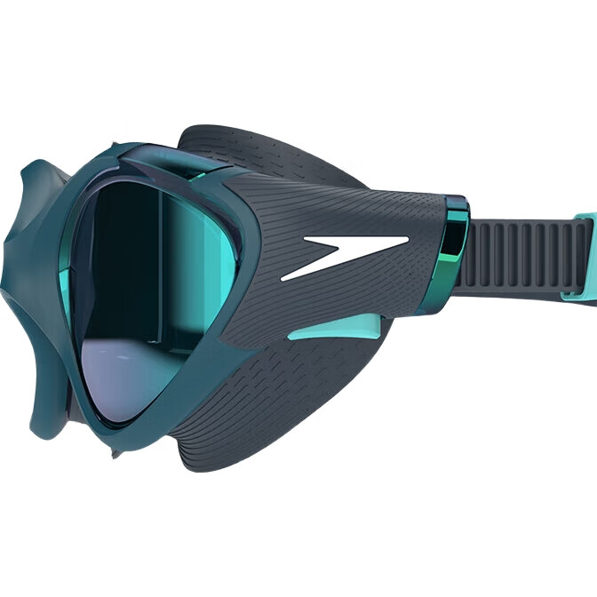 Очки для плавания Speedo Cloud Feel 2.0 Biofuse, гибкие, комфортные, с антизапотевающим покрытием, для тренировок, женские, темно-зеленый/кобальтово-синий