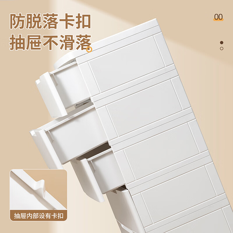 JEKO&JEKO Drawer Storage Cabinet for Bedroom Living Room, Wardrobe Bedside Table Toy Snack Organizer Five-Drawer Chest 3-Tier