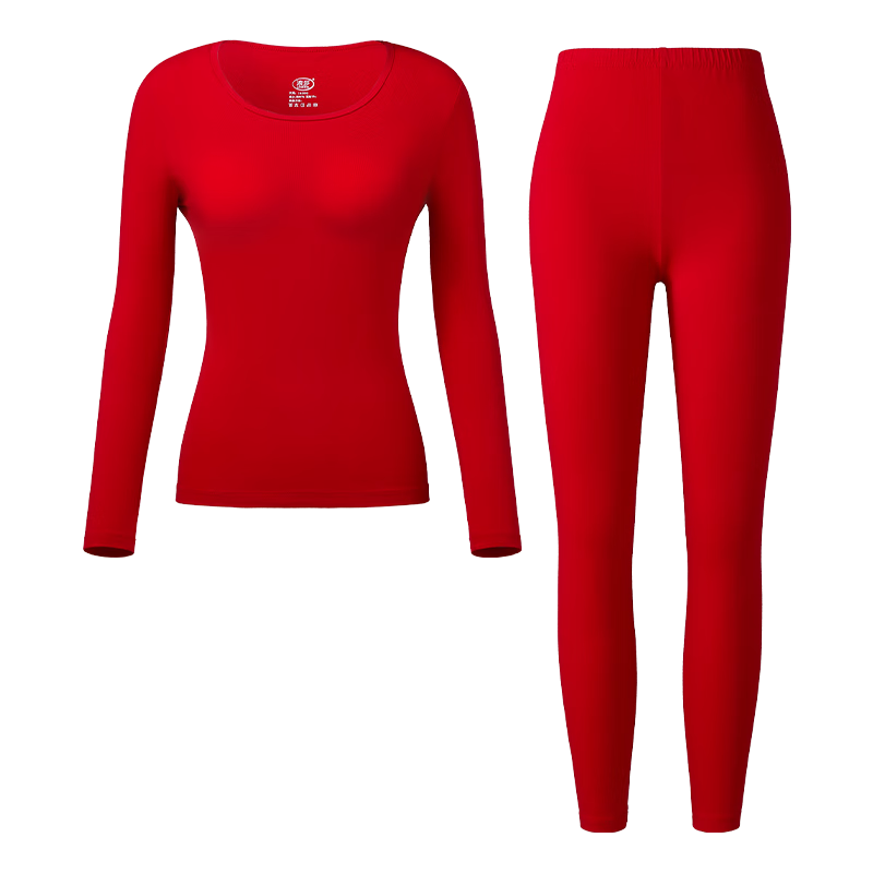LangSha 25 Years [Ren Jialun Celebrity Endorsed Quality] Autumn Thermal Cotton Red Women's Warm Set