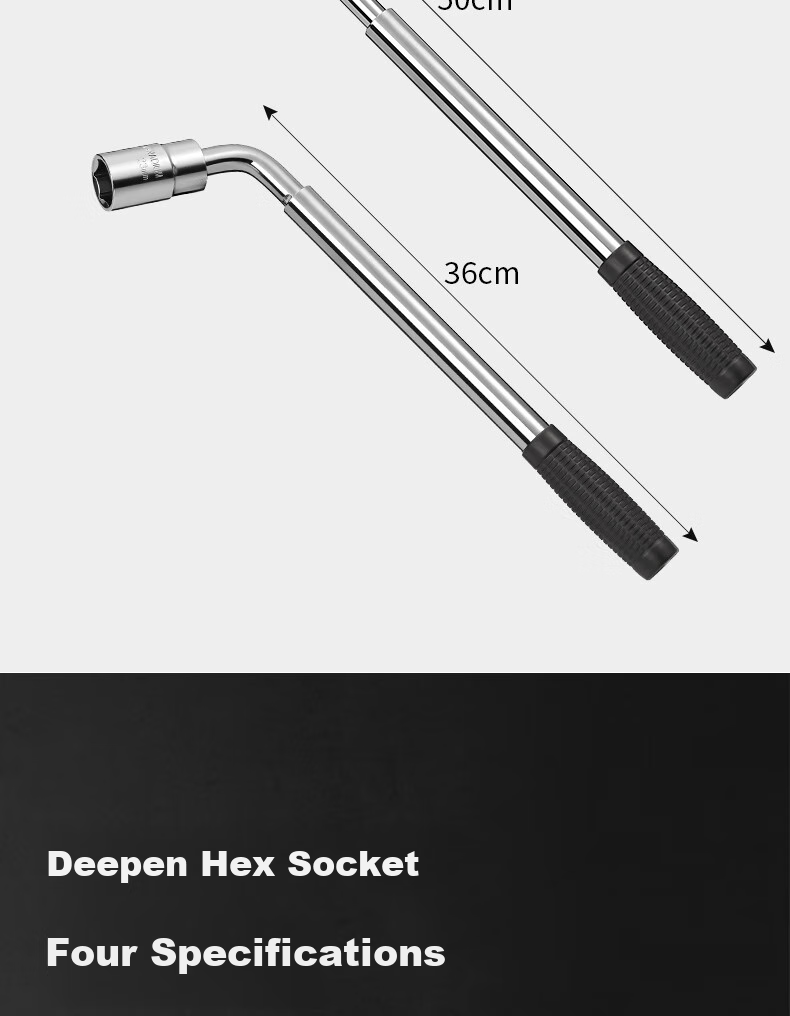 ZHENGQI L-Shaped Socket Wrench, Tire Changing Tool, Extendable 17/19/21/23, Car Repair, Extended And Labor-Saving 4