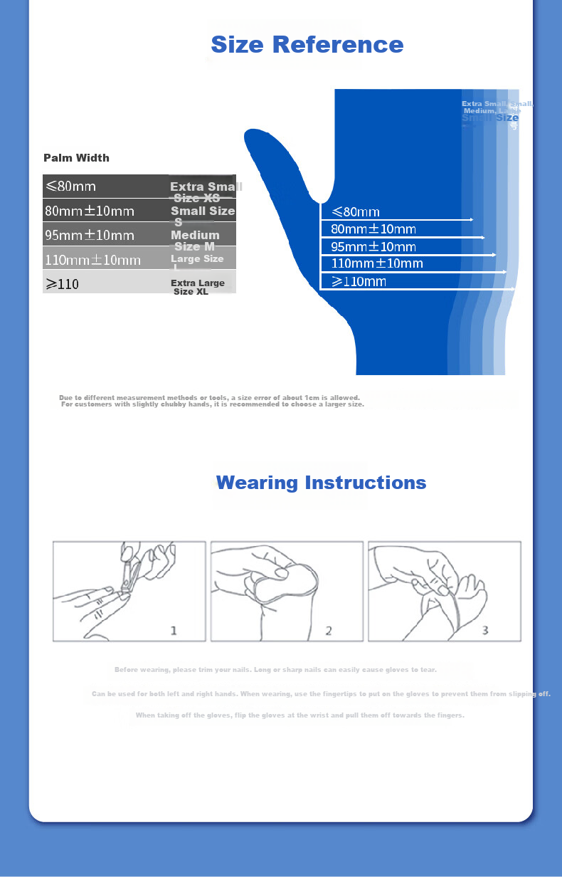 AMMEX Disposable Nitrile Gloves, Durable, Waterproof And Stain-Resistant, 100 Pieces/box, Dark Blue, Small Size S 9