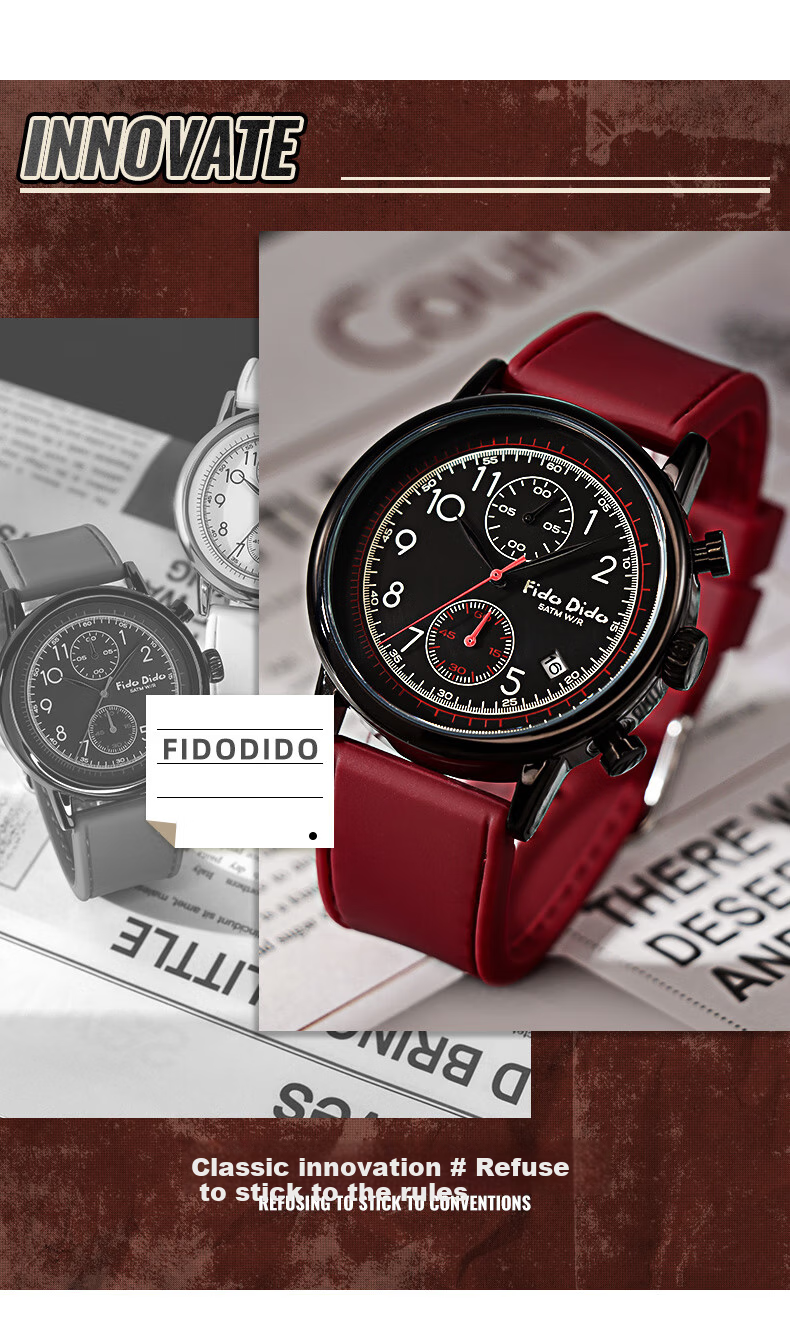 FIDO DIDO Student Watch for Female High School And College Entrance Exams, Quartz Watch for Men, Seven Happiness Boy FD2357-SP14 3