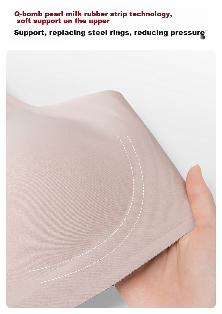 Ordifen Women's Lingerie Gift Set, One-Size Invisible Seamless Push-Up Wireless Thin Bra Set, Gift, Gray 5