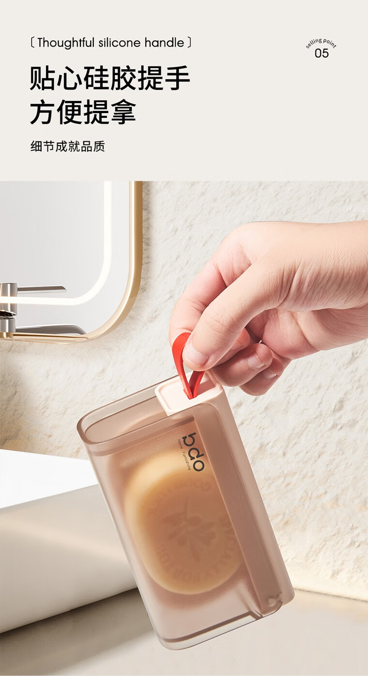 BDO Transparent Travel Toiletry Set with Draining Soap Dish, Toothbrush Holder, And Toothbrush Case for Student Dormitory, Business Trip Essential, Portable Detachable ABS Material for Military Training 1