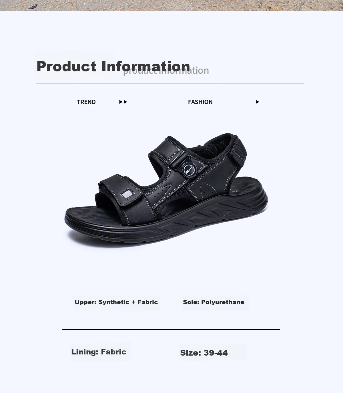 Warrior Men's Sandals Summer Breathable Versatile Thick-Soled Beach Shoes Fashion Sports Comfortable Casual Shoes Gray Black Size 41 15