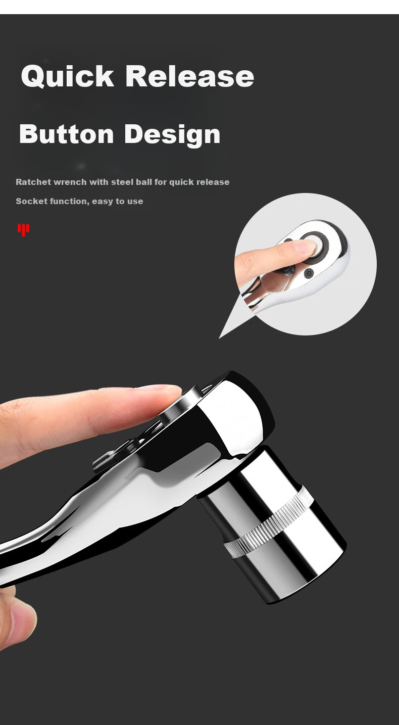 Baolian Quick Socket Ratchet Wrench, Labor-Saving Industrial-Grade Large, Medium, And Small Double-Ended Universal Auto Repair Tool 7
