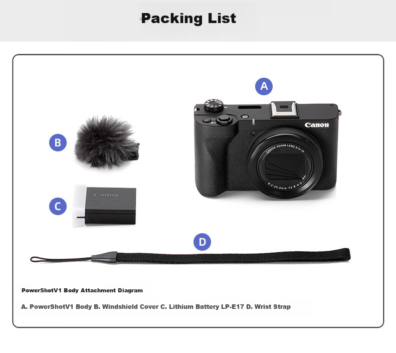 Canon [Official Flagship] PowerShot V1, 4K Video Shooting, Compact And Portable Camera, Travel Selfie Street Photography, High-Definition Digital Camera, V1 11