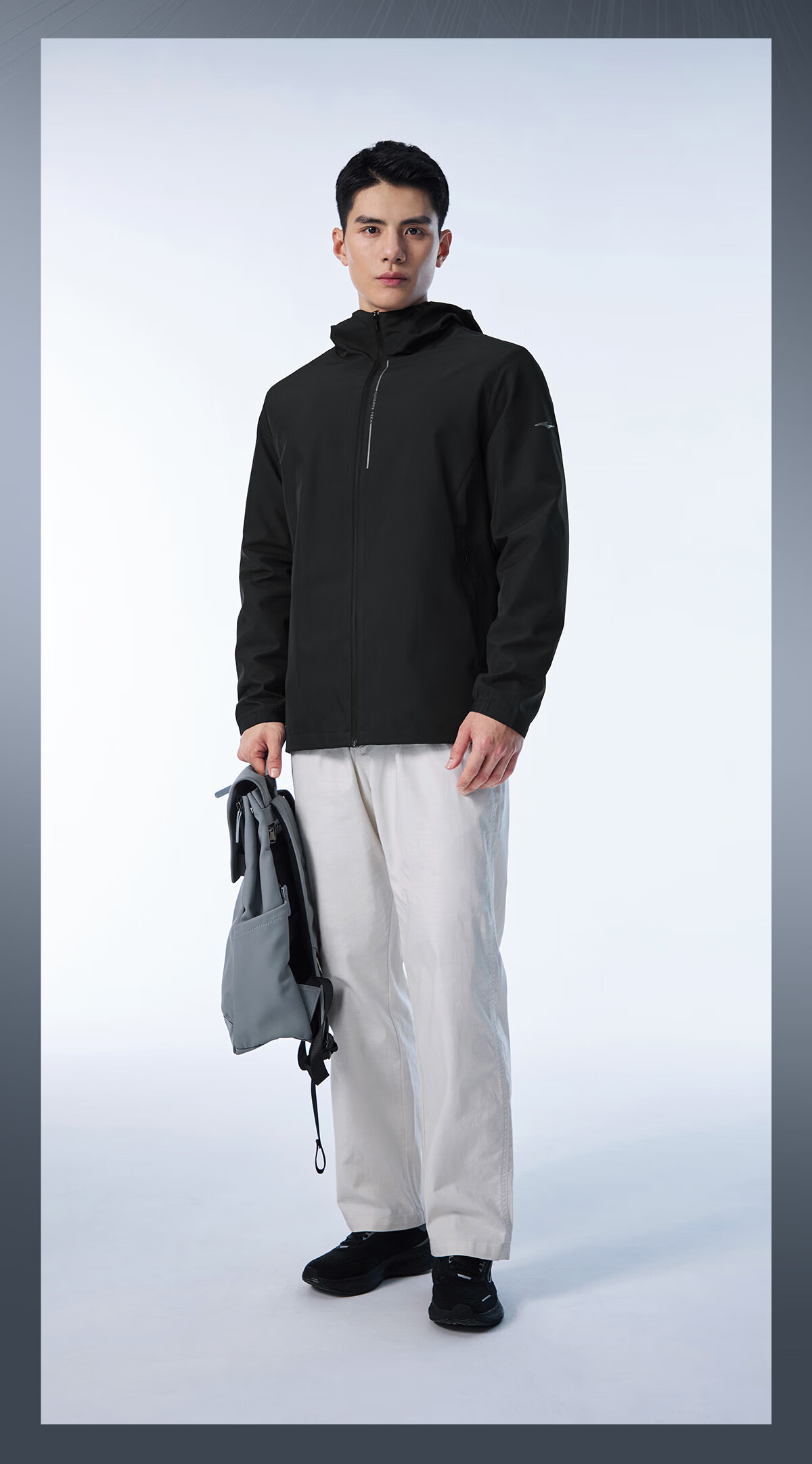 ERKE Jacket, Spring Men's Cardigan, Hooded Waterproof Cycling Wear, Windproof Running, Solid Color Versatile Casual Outerwear 4