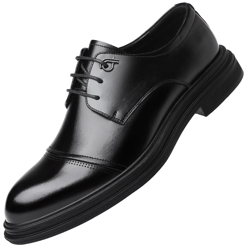 CARTELO Men's Leather Shoes, Business Style 2026 New Collection, Formal Wear, Genuine Leather, Casual Heightening, Wedding Oxford Shoes, Breathable Soft Sole, British Style