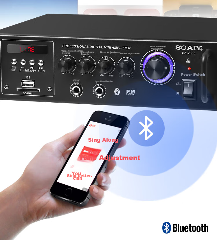Soaiy 5.5-Inch KTV Sound System Set, Home Karaoke Bluetooth Amplifier, Home Theater Singing Equipment, Conference Room Commercial Store Training Professional Amplifier Speaker Combinatio 4