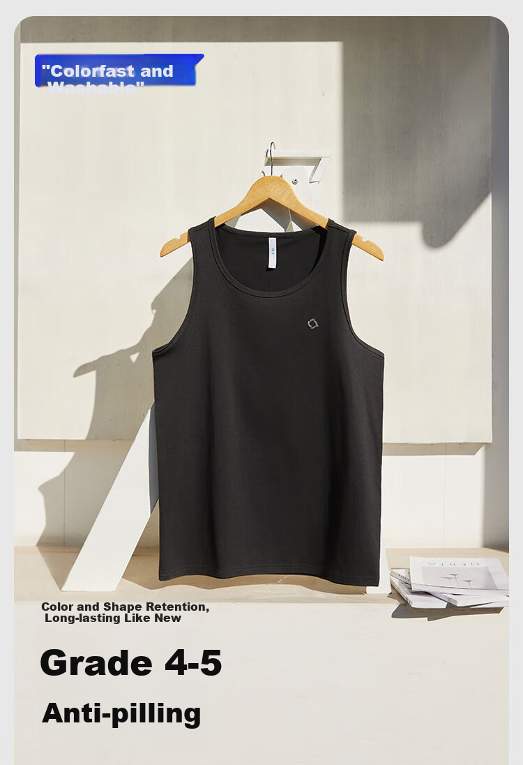 HLA 【Zui Huxi-Air8】Men's Sleeveless Vest Moisture-Wicking Quick-Dry Basic Thin Undershirt 10