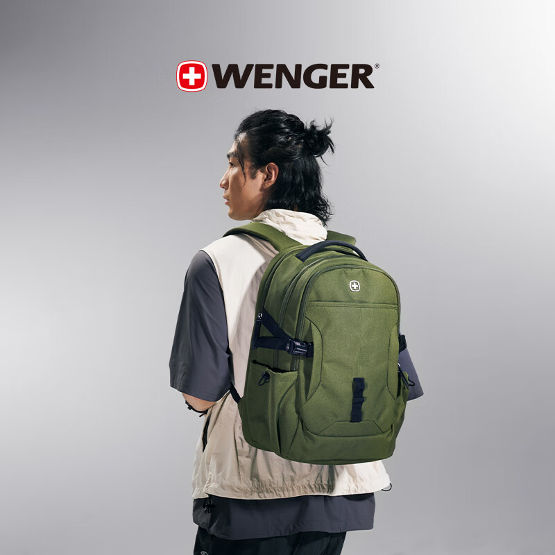 WENGER Green 15.6-Inch Laptop Backpack, Large Capacity Travel Bag for School And Work