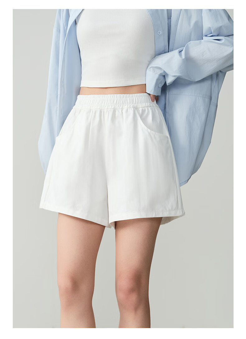 Langsha Women's Summer Shorts 2025 New Fashion Pure Cotton Slim Fit Lightweight Cool Casual Sports Pants 12