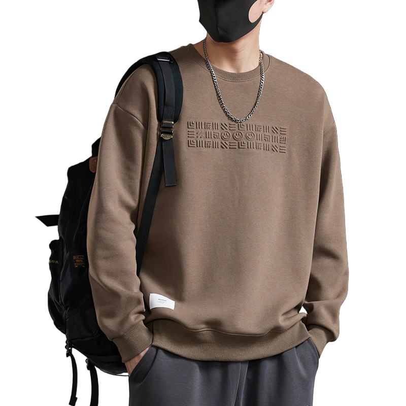 JEEP SPIRIT Men's Hoodie Jacket Autumn Winter Long Sleeve T-Shirt Trendy Sports Base Layer Casual Top