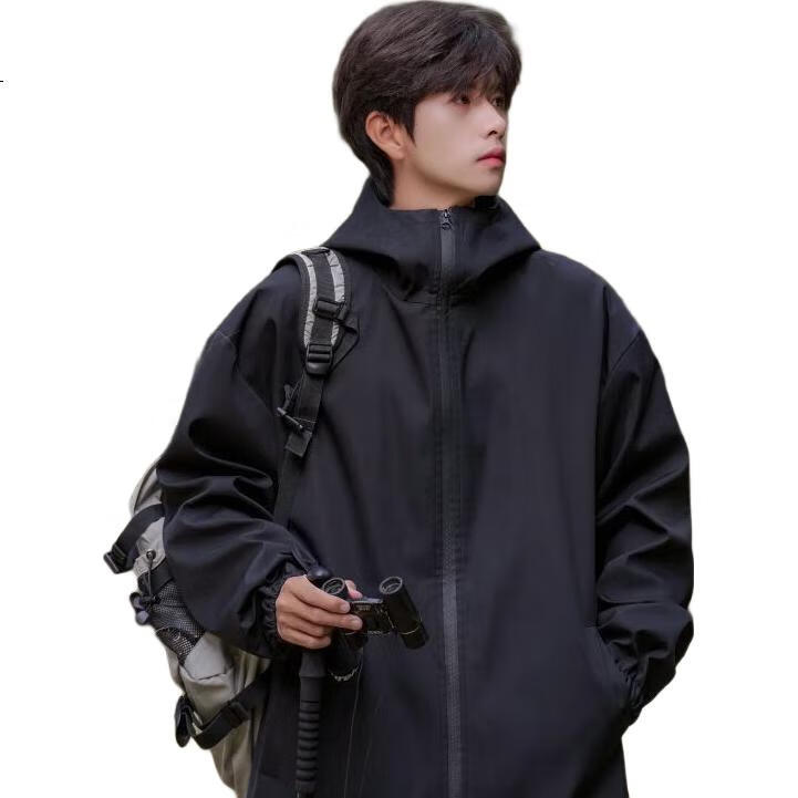 MMOPTOP Black Knight Outdoor Sports Jacket for Men And Women, Spring And Autumn Functional Workwear Hiking Coat, Black, Size M