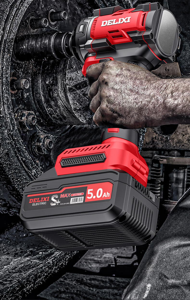 DELIXI ELECTRIC Brushless Impact Electric Wrench High Torque Cordless Lithium Battery Power Tool Rechargeable Air Gun 4.0Ah 1