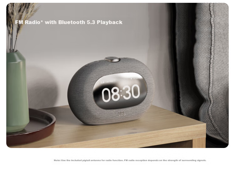 JBL HORIZON 3 Bluetooth Alarm Clock Speaker, Home Bedroom Audio System, Ambient Night Light, FM Radio Tuning, Gift Recommendation, Black 4
