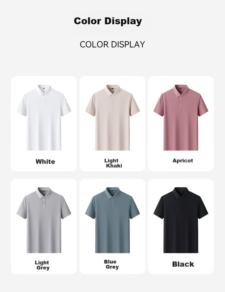 ROMON Sun Protection Men's Polo Shirt, Summer New Style, 7A Antibacterial Ice Silk Cool-Feeling Seamless T-Shirt, PY29 Apricot Color, 3XL 13