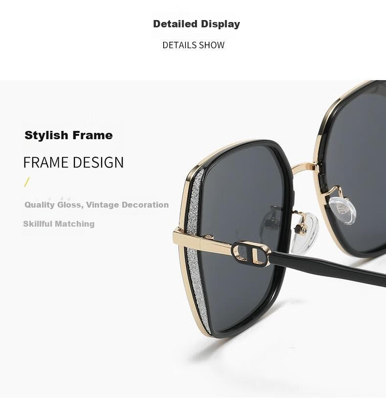 FESETE Sunglasses for Women, Polarized Sunglasses, UV Protection, Large Face Slimming Effect, Back to School 3