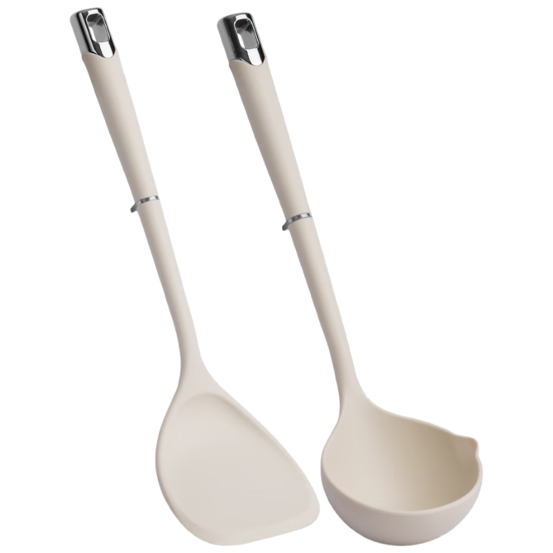 Banwu Life Silicone Spatula and Soup Ladle Set High Temperature Resistant Food Grade Non-Stick Cooking Utensils Heat Resistant Spoon