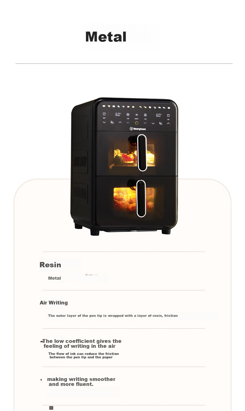 Westinghouse Double-Layer Air Fryer, All-Metal Cavity, 14L Extra Large Capacity, Electric Oven with Upper And Lower Heating Sources, Multifunctional Electric Roasting Oven, WKZ050 19
