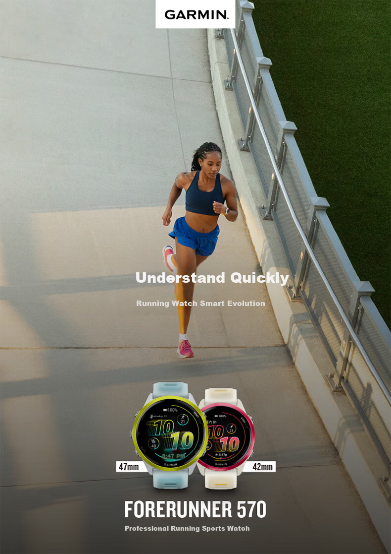 GARMIN Forerunner570 Professional Running Sports Watch with GPS Heart Rate Monitoring, Long Battery Life, Phantom Purple, 47mm 2