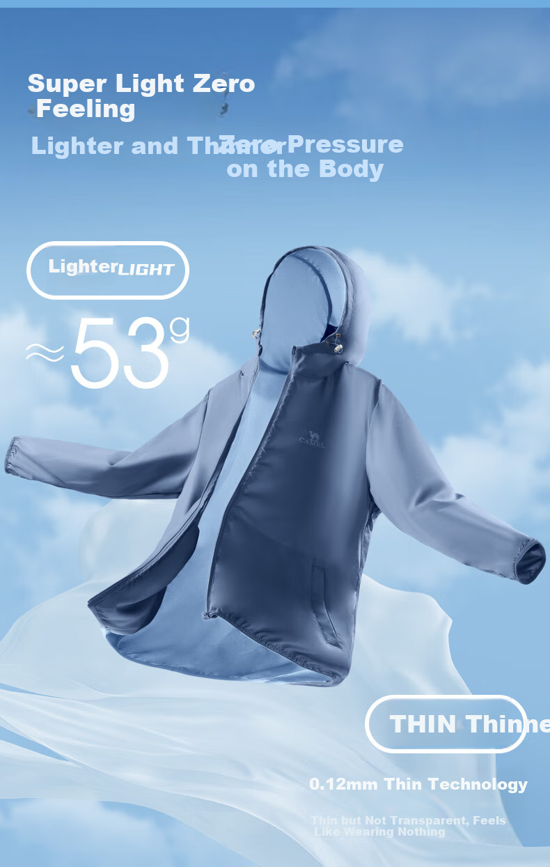 CAMEL Men's Ice Silk Sun Protection Clothing UPF50+, Outdoor Breathable Couple Skin Coat Sun Protection Jacket M13BA6V073F 6