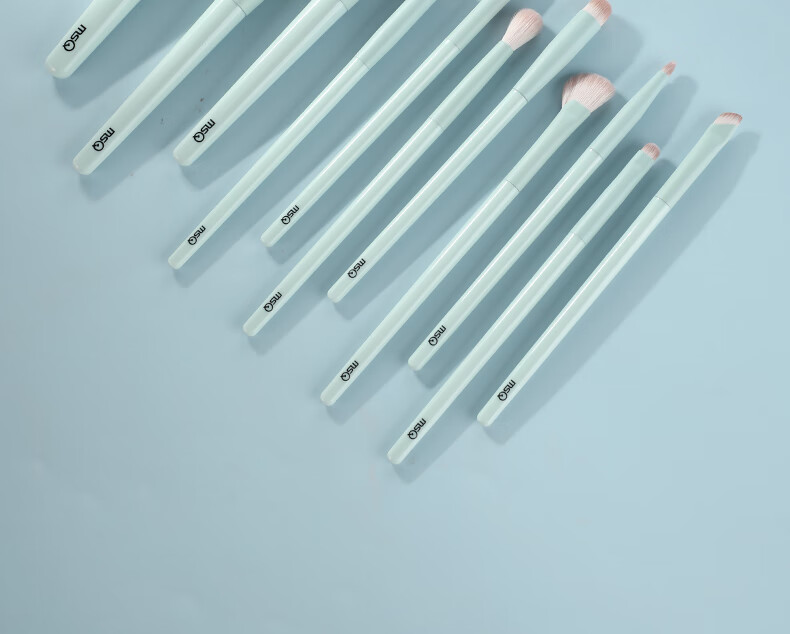 MSQ 11-Piece Cloud Blue Makeup Brush Set with Powder Brush, Blush Brush, Eyeshadow Brush, Concealer Brush, Contour Brush, Nose Shadow Brush, Includes Brush Bag 3