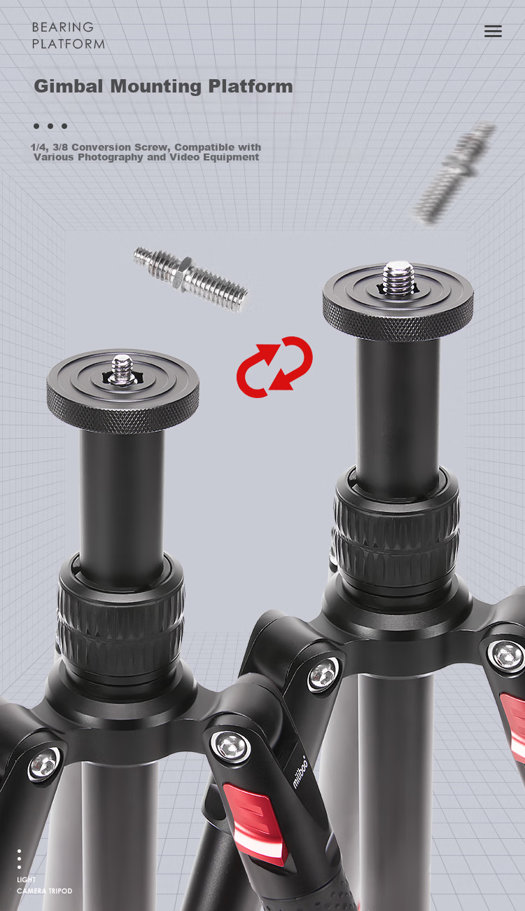 Milibo MUFB-BK Carbon Fiber Tripod, Lightweight DSLR Photography And Videography Dual-Use Portable Tripod, Center Column Inverted, with Hydraulic Ball Head 6