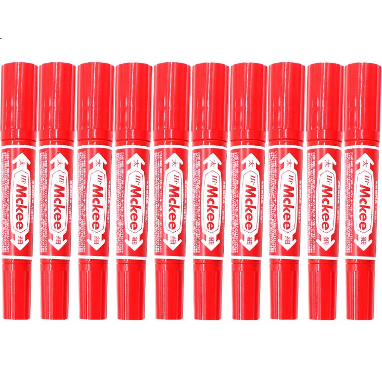 Маркер ZEBRA MO-150, на масляной основе, двусторонний, красный, набор 10 шт.