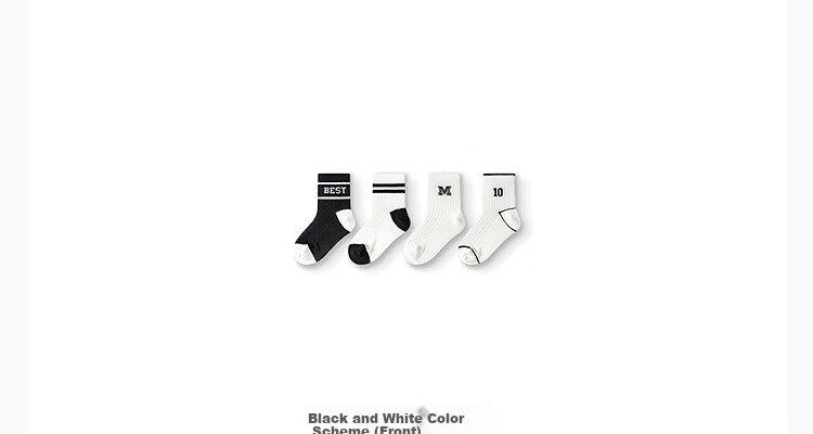 BALABALA Children's Boat Socks, Summer Mesh Socks, Thin Style, Boys And Girls Short Socks, Preppy Style, Elastic, Four Pairs Pack, 209225172206 17