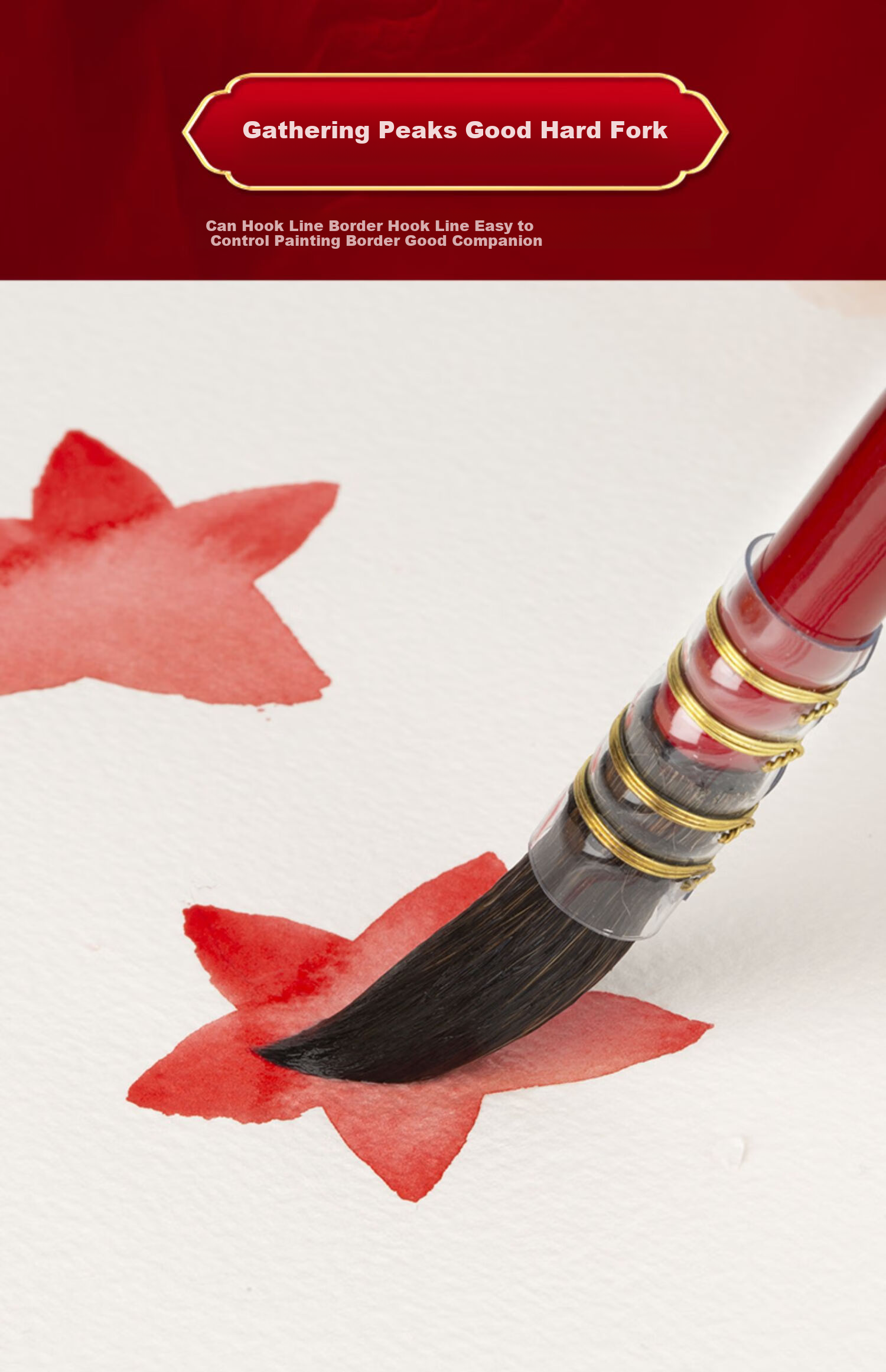 MAIRTINI Red Chubby Watercolor Brush, Squirrel Soft Bristle Absorbent Painting Brush, Academy Grade No. 3 Single Piece SS93-03 8