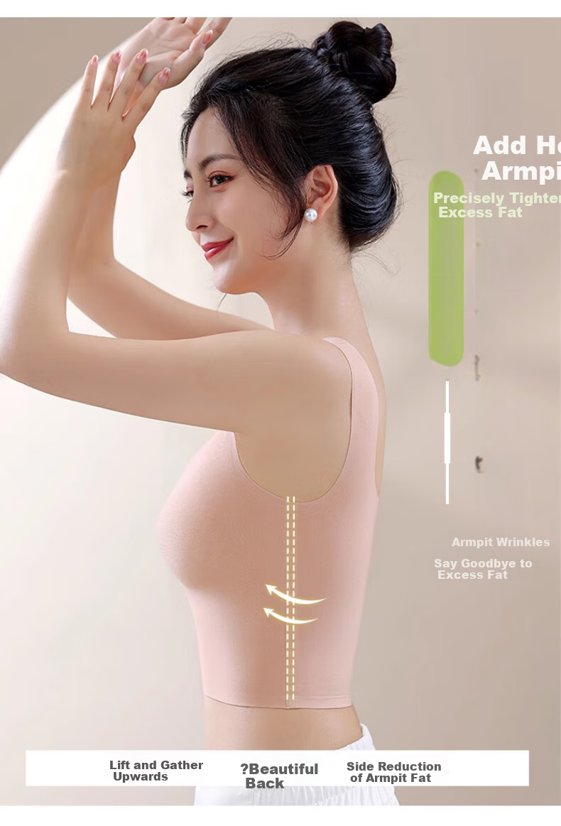 GUJIN Ice Silk Seamless Tank Top for Women with Built-In Bra Pads, Spring Thin New Style for Outer Wear, White XL 6