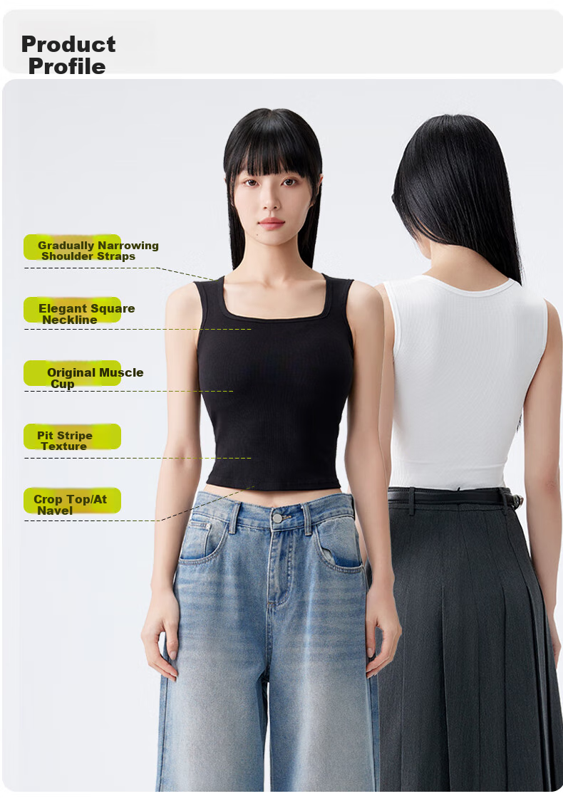 Ordifen Women's Camisole Tank Top, No Bra Needed, One-Piece Undershirt, Conceals Side Boob, Prevents Wardrobe Malfunction, 7A Antibacterial Inner Layer, 2025 New Style 16