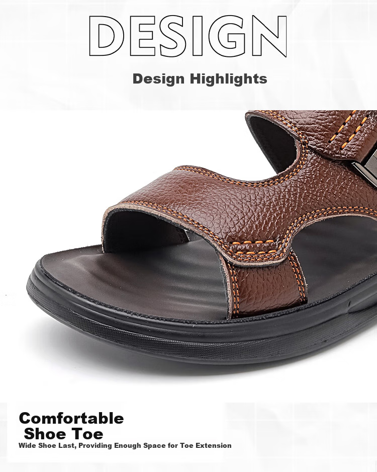 Warrior Men's Sandals, Summer Outdoor Sandals, Wear-Resistant Dual-Wear Beach Shoes, WSL(WZ)-1350, Black, Size 41 4
