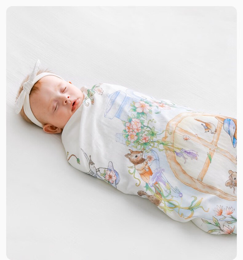 BUBBLE TREE Baby Swaddle Blanket, Thin Summer Style for Newborns, Gauze Swaddling Cloth, Maternity Ward Wrap, Spring And Summer Use 21