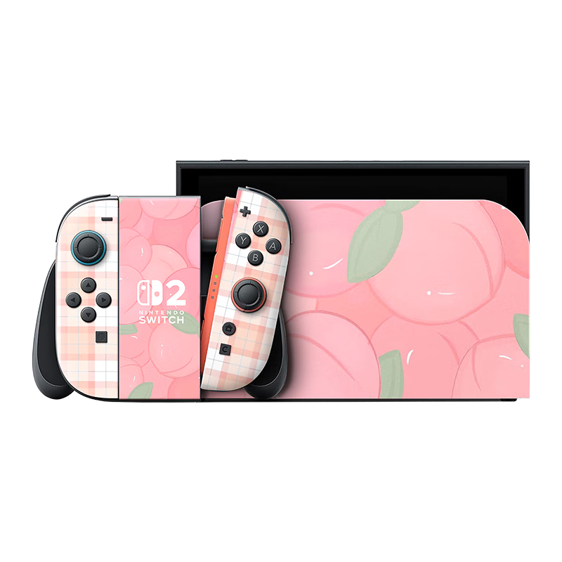 Bachen Switch 2nd Gen Protective Film NS2 Controller Split Sticker Direct Dock Insertion Scratch-Resistant Protective Case Special Non-Residue Adhesive Peach