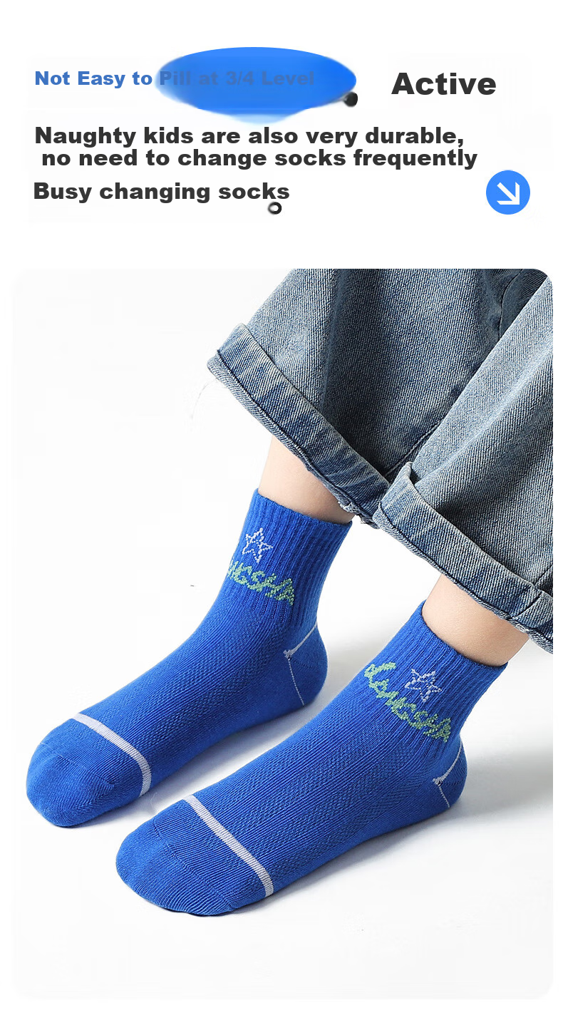 LangSha Children's Socks for Boys, Spring And Summer Mesh Thin Sports Socks, Comfortable Breathable Mid to Big Kids Student Boys Short Socks, 6 Pairs 6