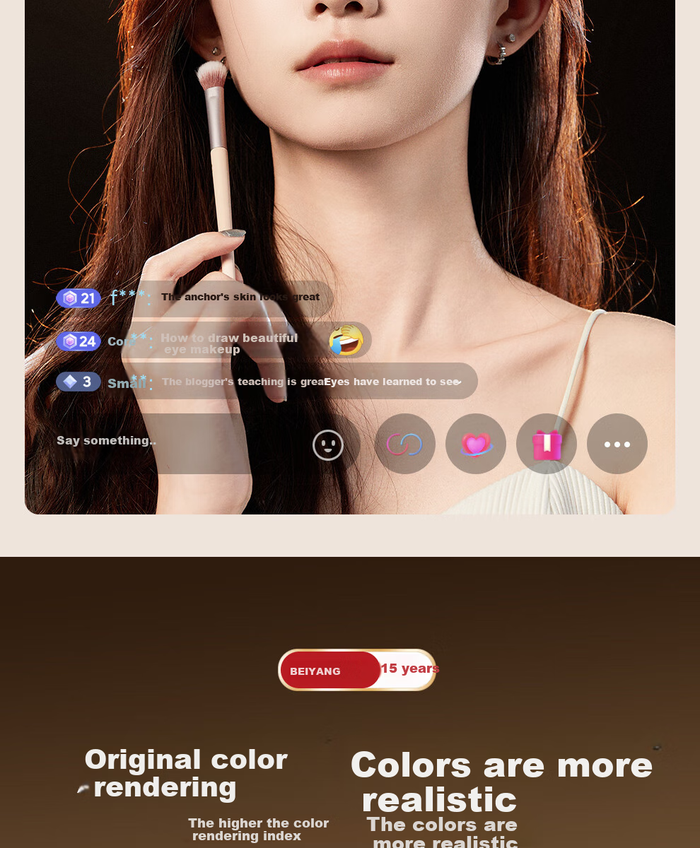 Beiyang Hair Light, Live Streaming Background Atmosphere Light, Live Streaming Fill Light, Host Backlight Contour Light, Goddess Spotlight, Douyin Professional Photography Spotlight, Top Light 18