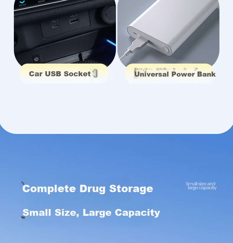 XIANNIAO Insulin Refrigerator Box, Portable Cold Storage Cup, Small Refrigerator, Rechargeable Portable Medicine Temperature-Controlled Case 13