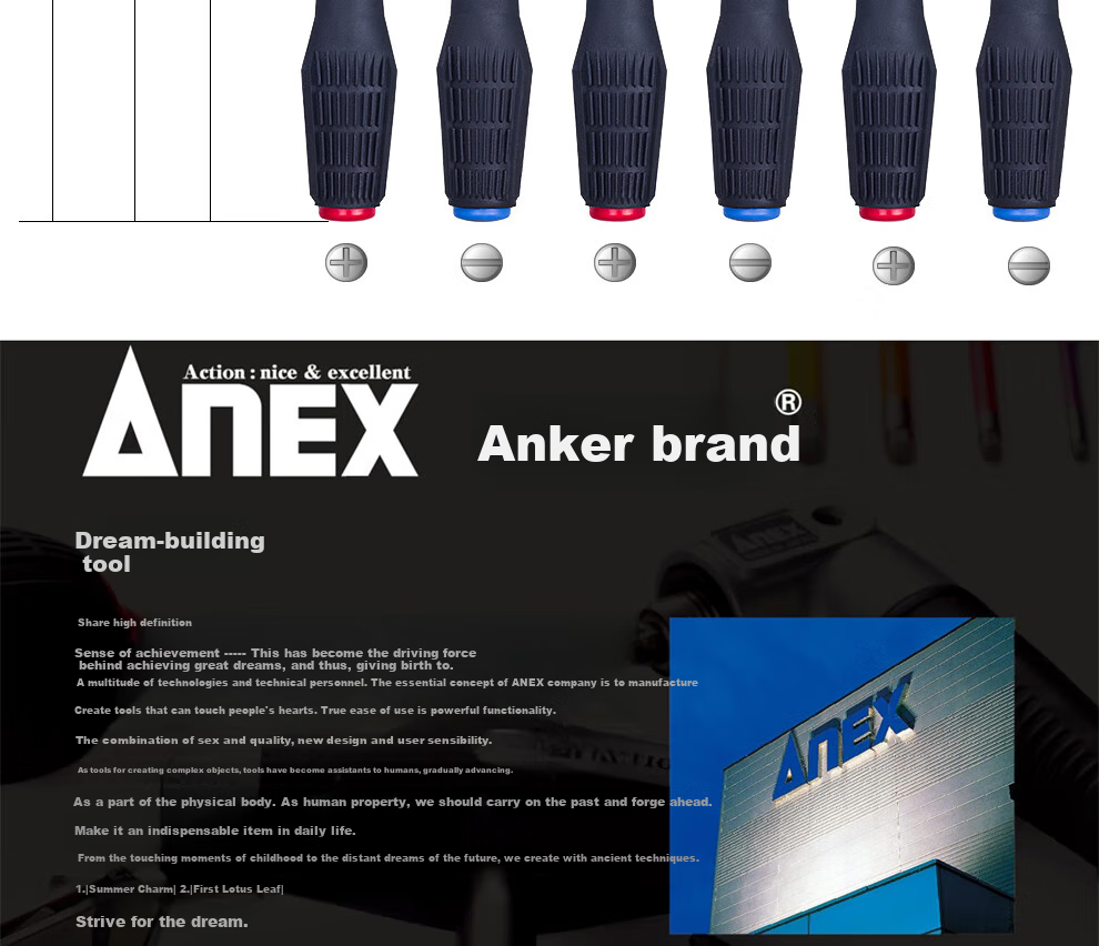 ANEX No.3900 Soft Handle Screwdriver, Flathead Strong Magnetic Screwdriver, Slotted Screwdriver, 6.0X100mm 9