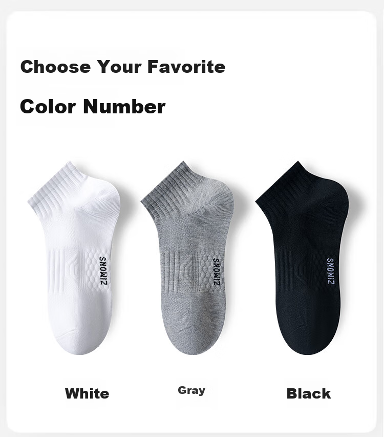 Dongfangyuan Men's Socks, Short Socks for Spring And Summer, [10A Antibacterial And Odor-Resistant], Breathable, Non-Stuffy, Sports Waist-Cinching Short Tube Socks, 10 Pairs 7