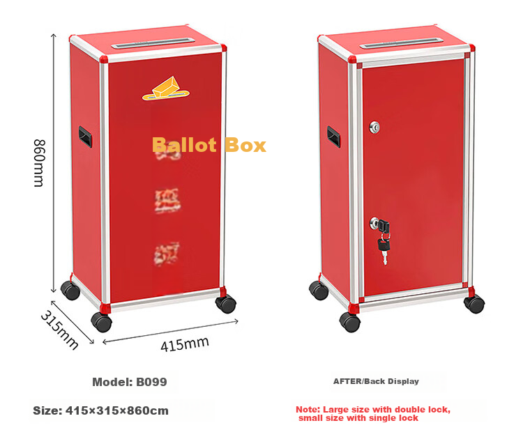 Jinlongxing Party Member Meeting Company KT Election Voting Box, Aluminum Alloy Voting Box, Ballot Box, Voting Box, Ballot Collection Box, Election Box, Large Aluminum Detachable B097, Red 12