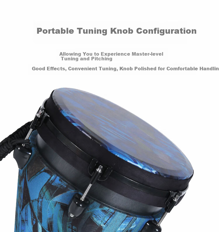 MOSEN 12-Inch Professional African Drum, Carbon Fiber Material Lijiang Hand Drum, Adjustable Tuning Fashion Style, Cosmic Blue 7