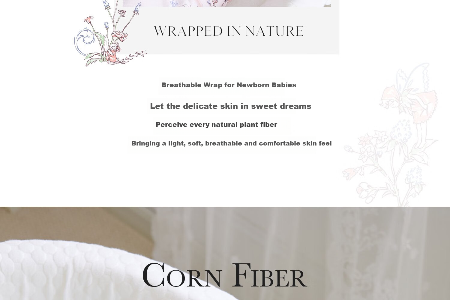 DOMIAMIA Baby Swaddle, Newborn Wrap Blanket, Infant Swaddling Cloth, Anti-Startle Spring And Autumn Gauze Swaddle, Newborn Mummy Wrap 5