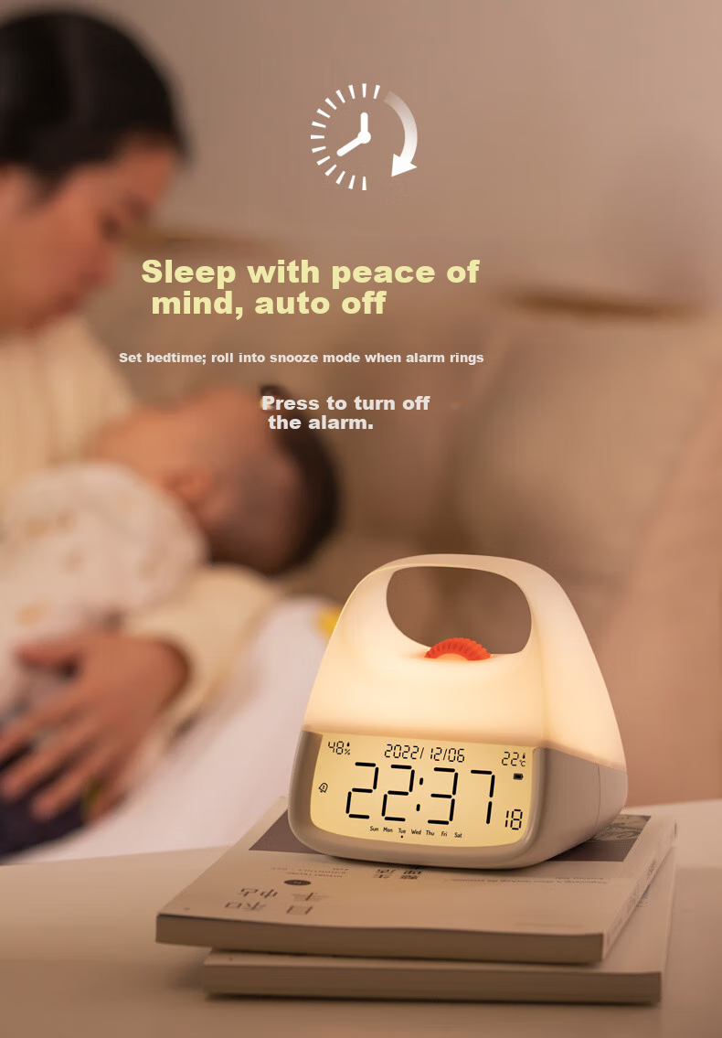 BANDIAN ORIGIN, Handheld Night Light Alarm Clock, Creative Bedroom Bedside Clock with Temperature And Humidity Display, Multifunctional Sleep Aid Night Light, Baby Feeding Light 6