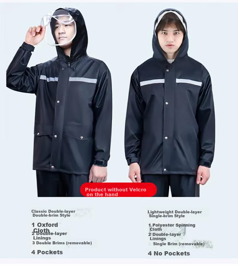 Dipuer Raincoat for Food Delivery Riders, Heavy-Duty Electric Bike Adult Two-Piece Raincoat, Motorcycle Suit for Men And Wome 4