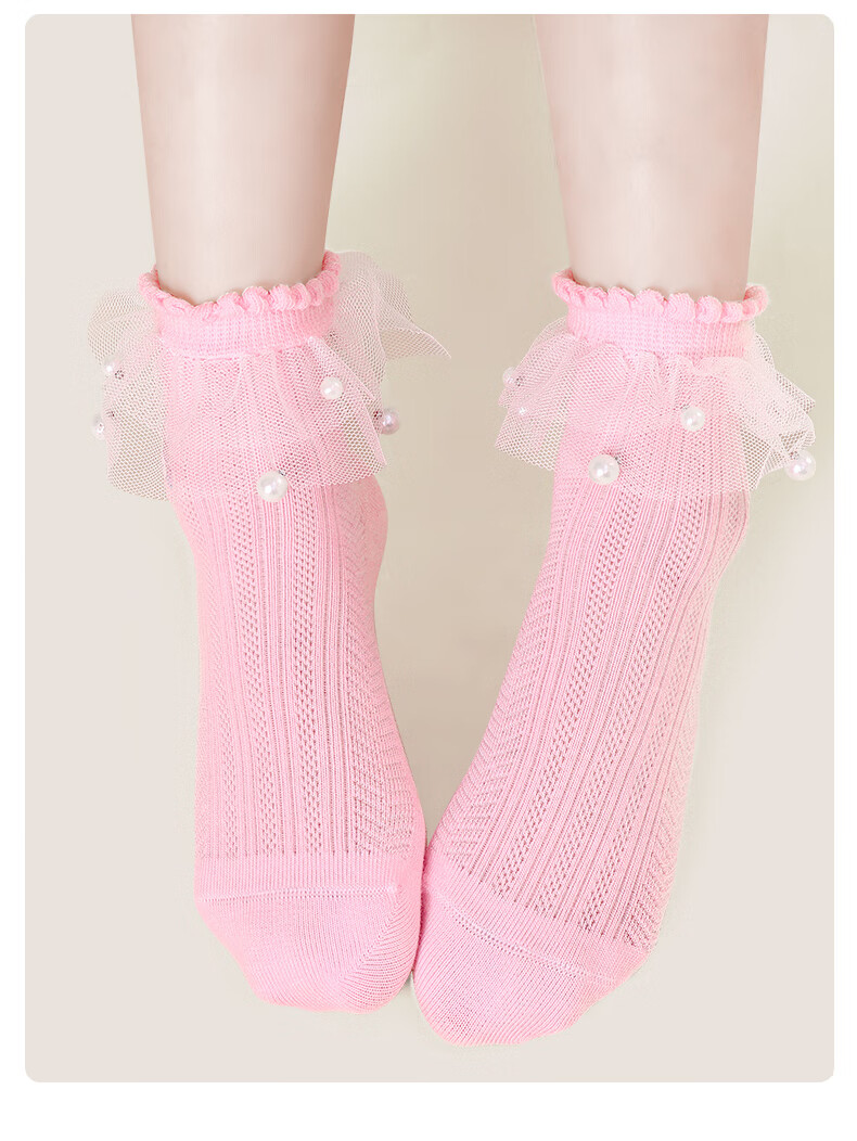 Barbie Children's Socks Girls Spring and Autumn Thin Cotton Socks Summer Lace Princess Mesh Breathable Short Socks Baby Girl Kids Socks 12