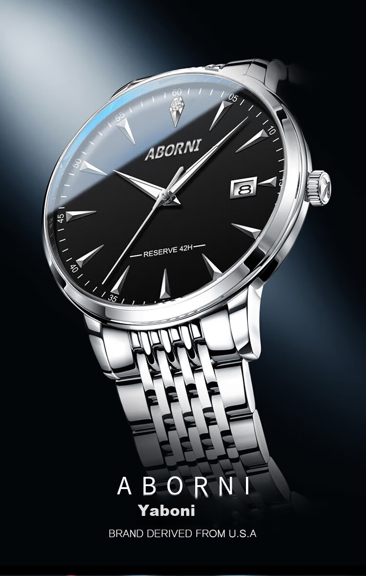 ABORNI Quartz Watch for Men, Mechanical Feel, Business Casual, Fashionable Chinese Brand, New Year's Gift for Boyfriend Or Husband 1