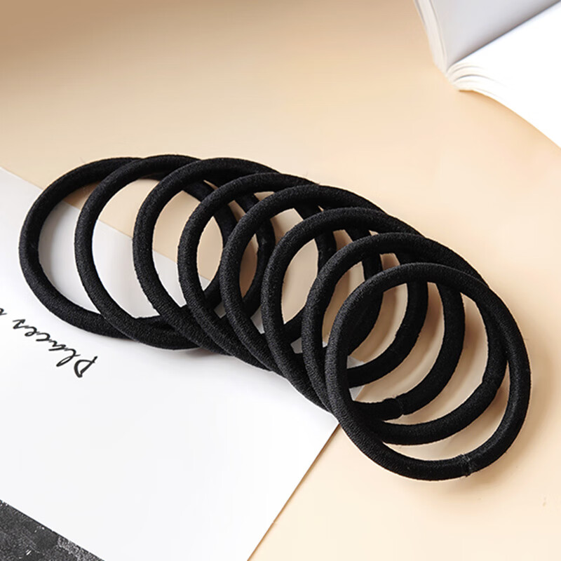 Jiaoxuefei Thick High-Elasticity Hair Ties, 12 Pieces, Seamless Hair Bands, Durable Hair Rings, Rubber Bands for Hair Tying, Black